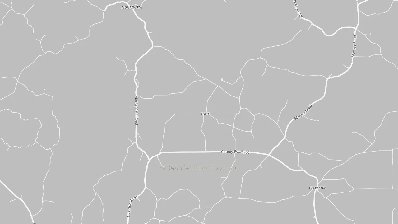 Bike Grade map of Fame, MS