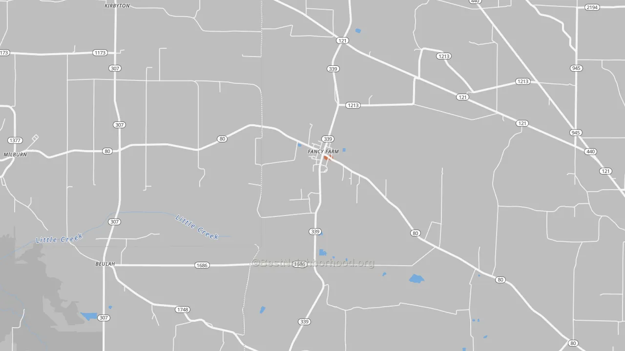 Bike Grade map of Fancy Farm, KY