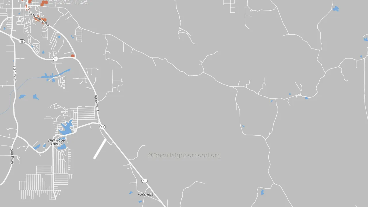 Bike Grade map of Fannin, MS