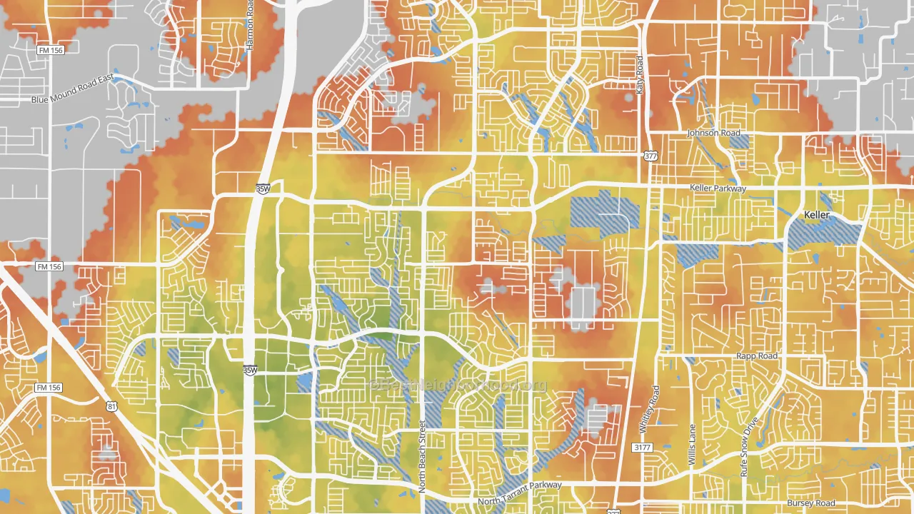 Bike Grade map of Far North Dallas-Keller, Keller, TX