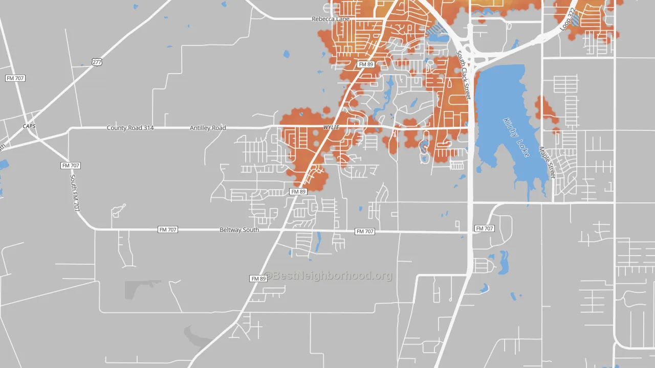 Bike Grade map of Far Southside, Abilene, TX