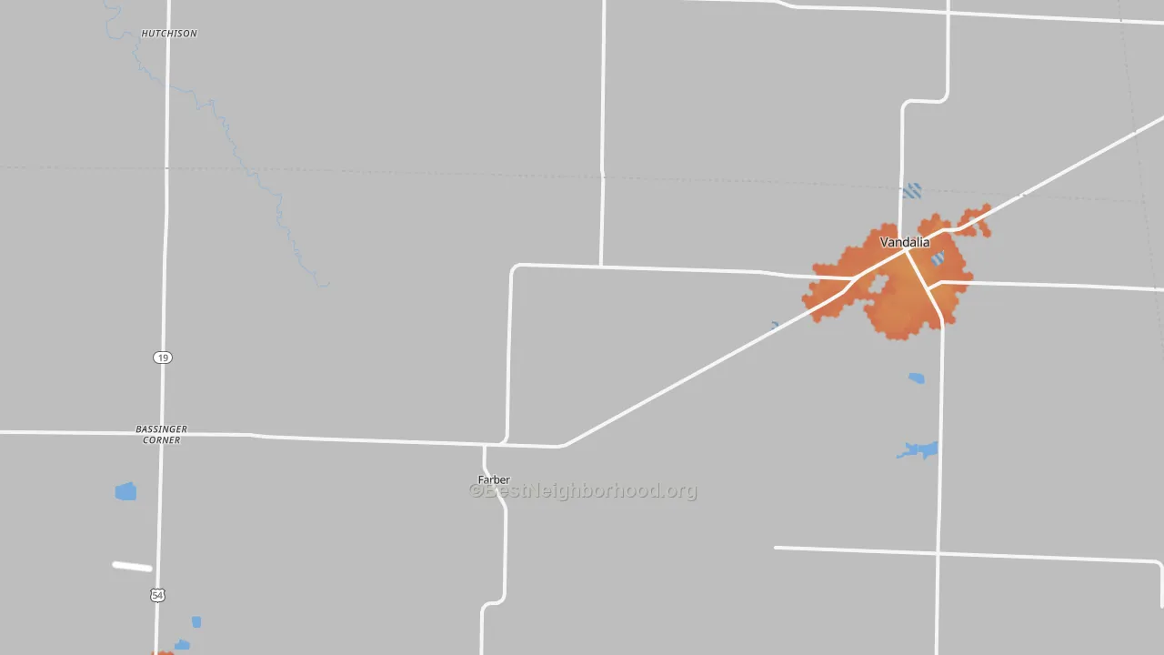 Bike Grade map of Farber, MO