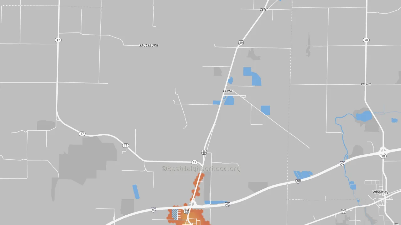 Bike Grade map of Fargo, AR