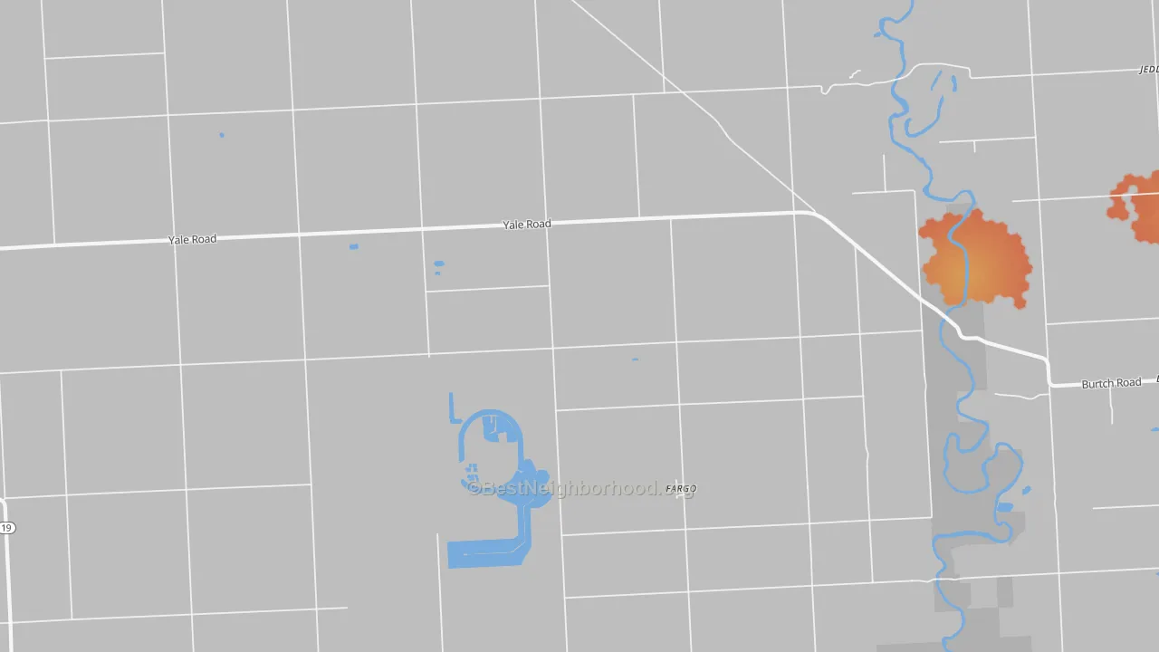 Bike Grade map of Fargo, MI