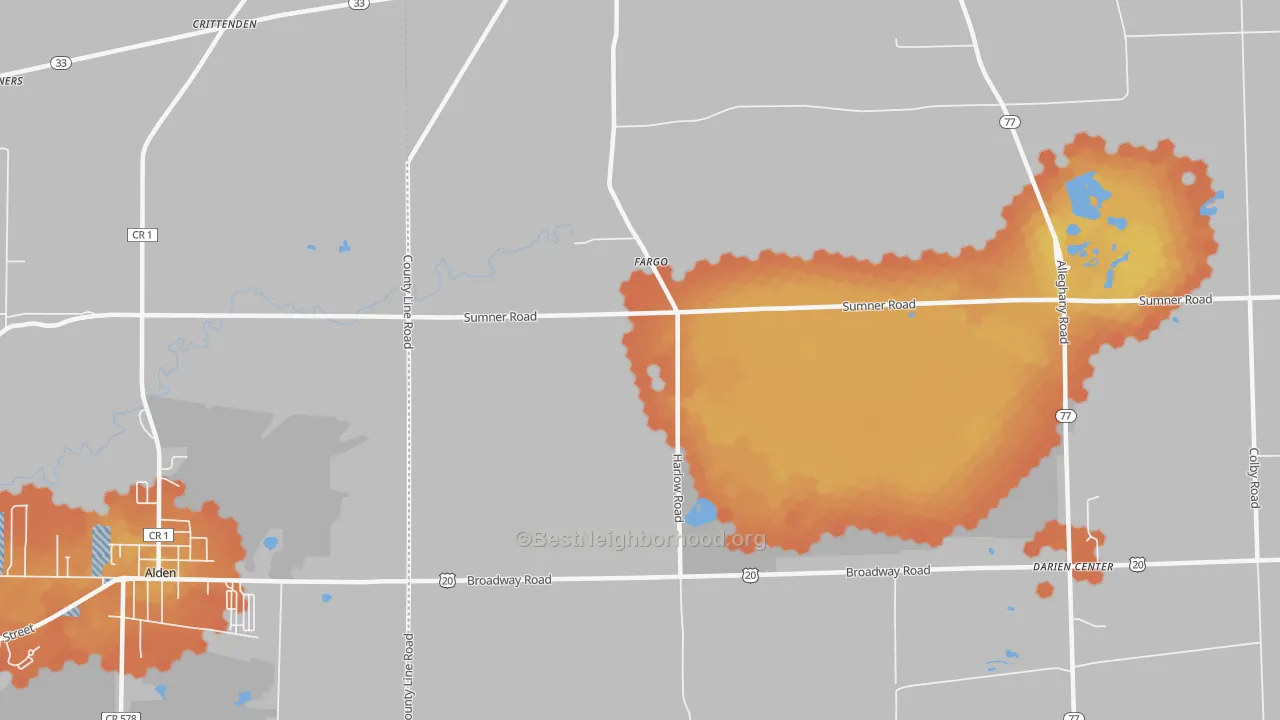Bike Grade map of Fargo, NY