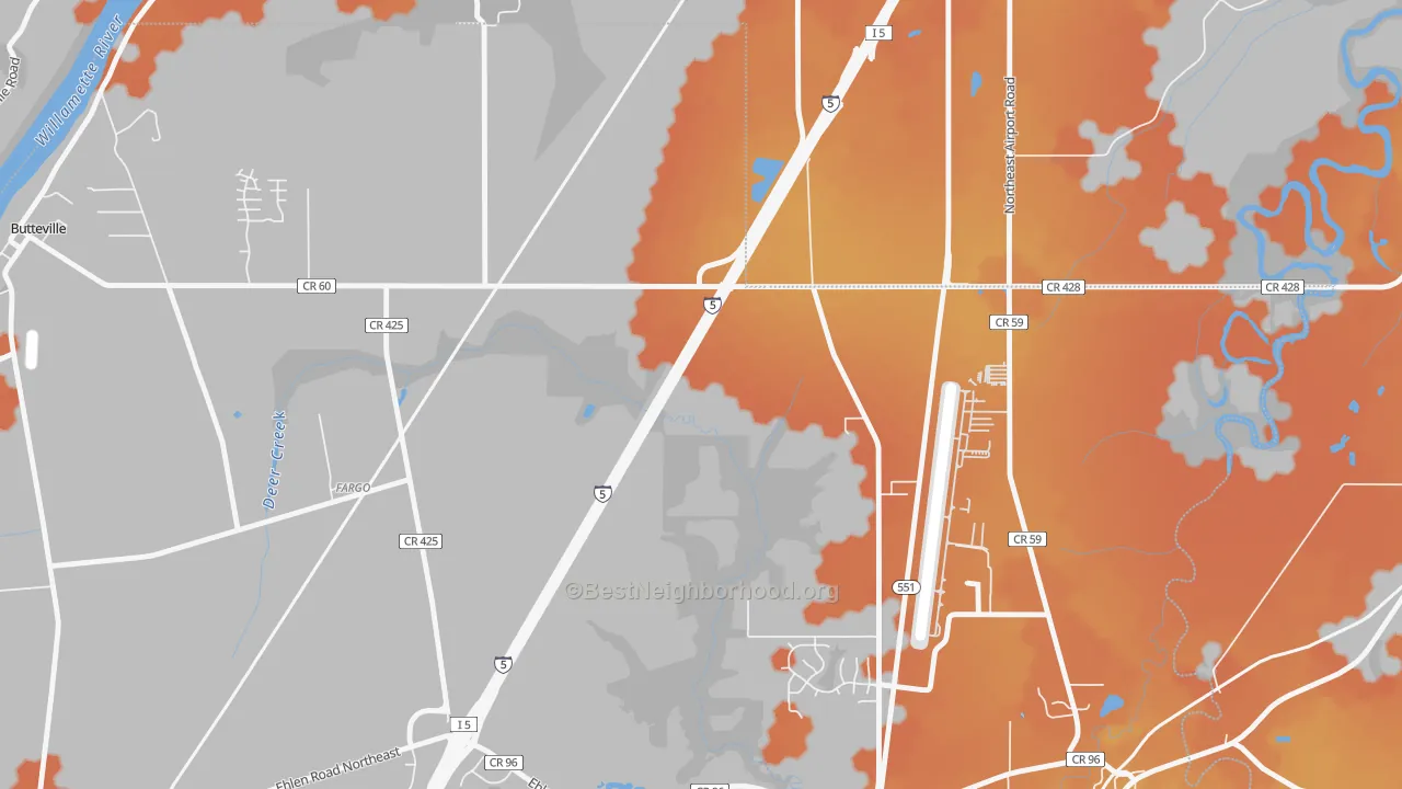 Bike Grade map of Fargo, OR
