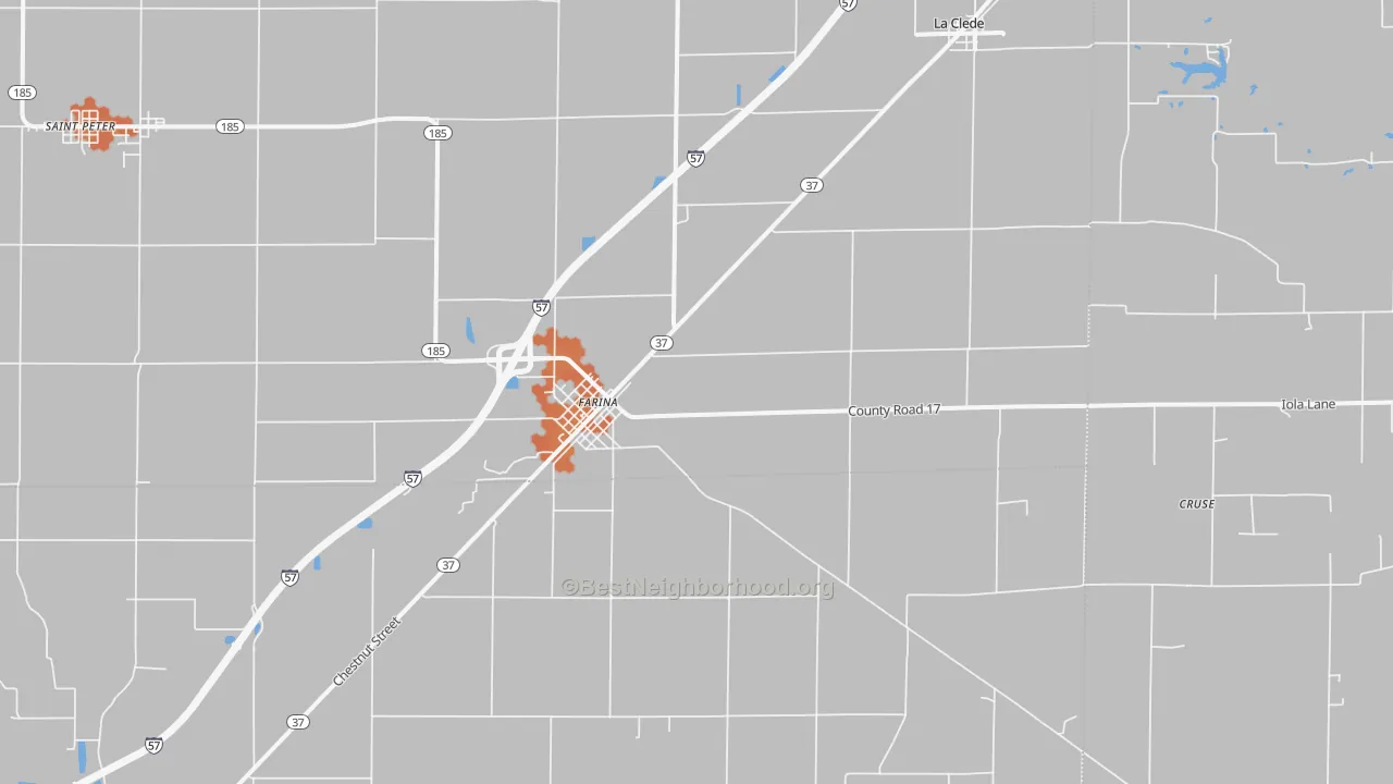 Bike Grade map of Farina, IL
