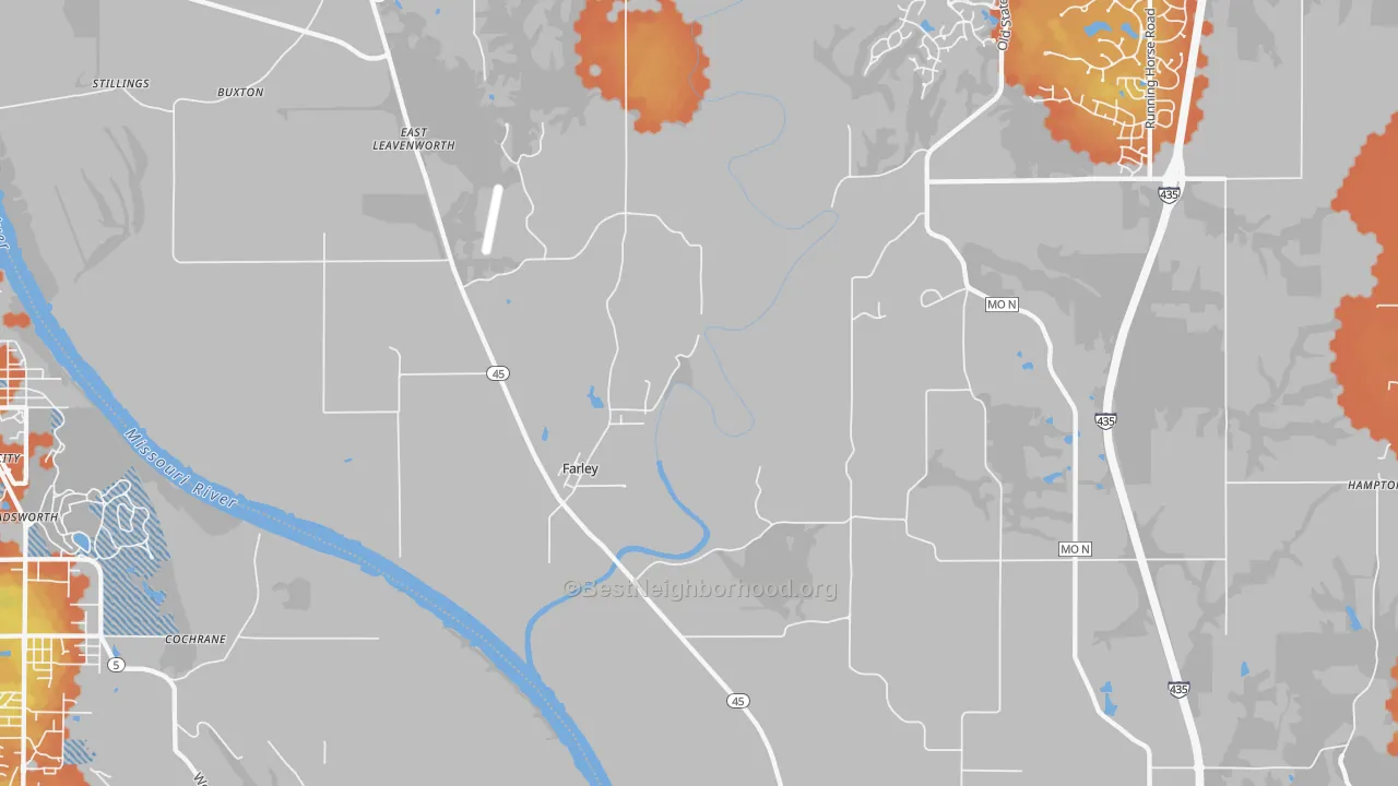 Bike Grade map of Farley, MO
