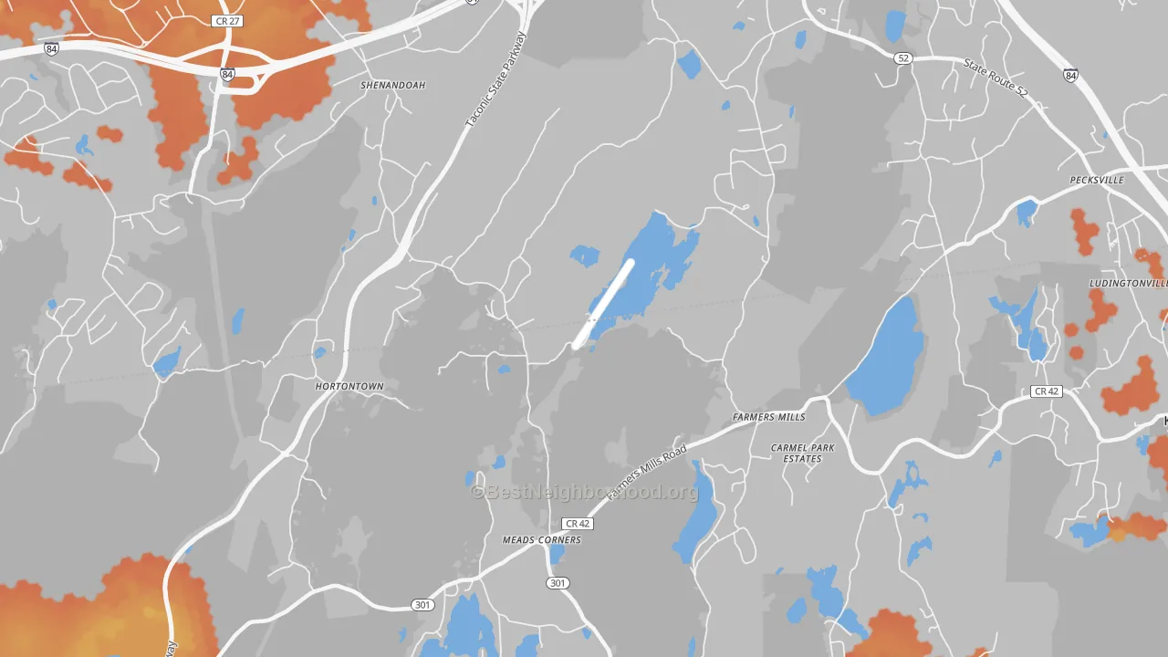 Bike Grade map of Farmers Mills, NY