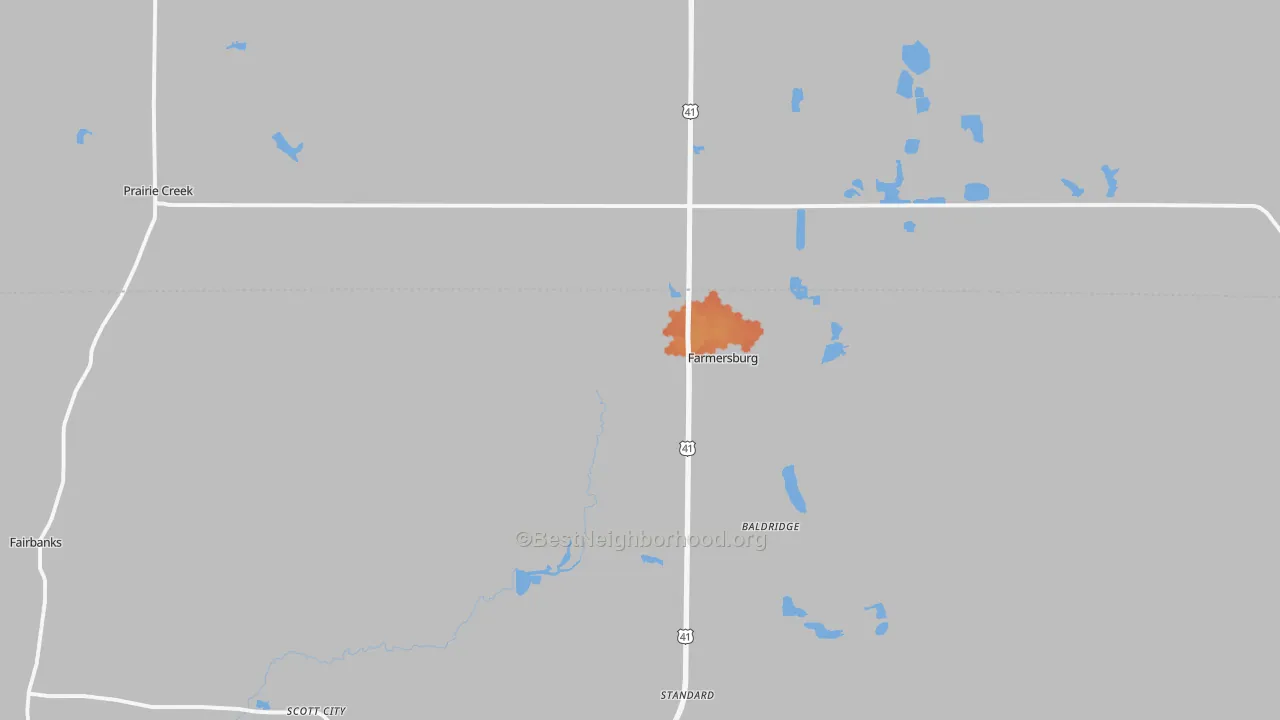 Bike Grade map of Farmersburg, IN