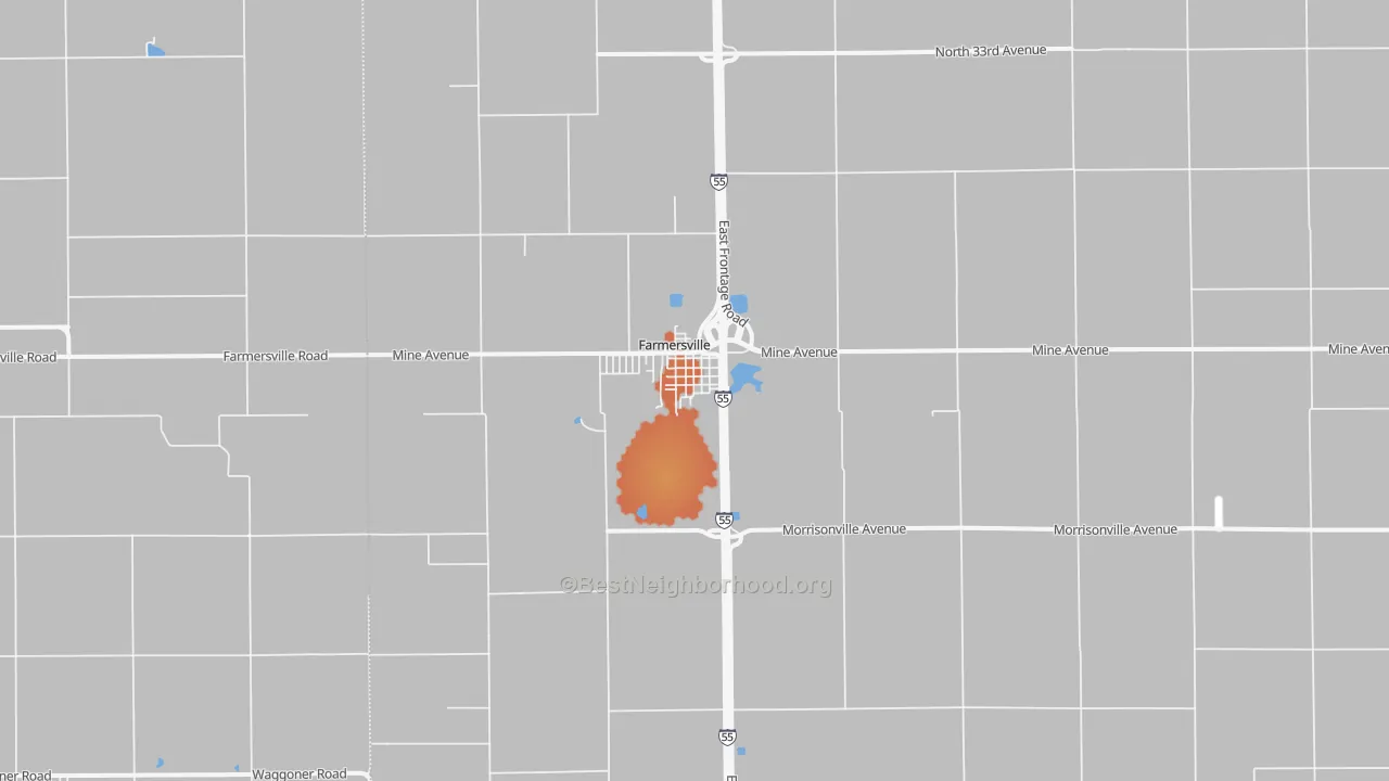 Bike Grade map of Farmersville, IL