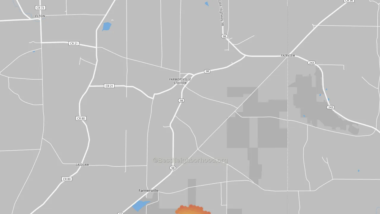 Bike Grade map of Farmersville Station, NY