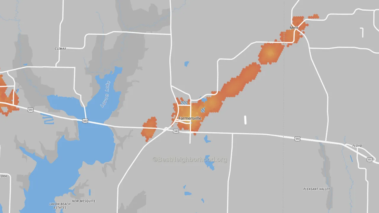 Bike Grade map of Farmersville, TX