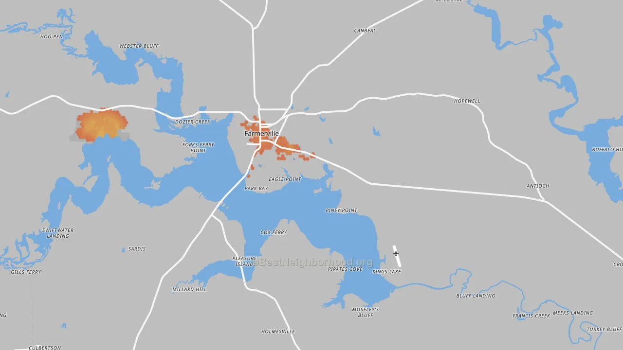 Bike Grade map of Farmerville, LA