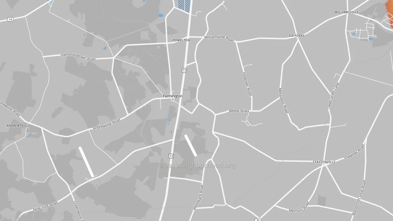 Bike Grade map of Farmington, DE