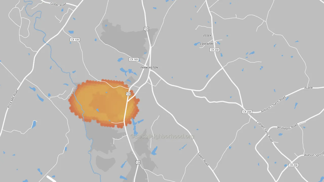 Bike Grade map of Farmington, GA