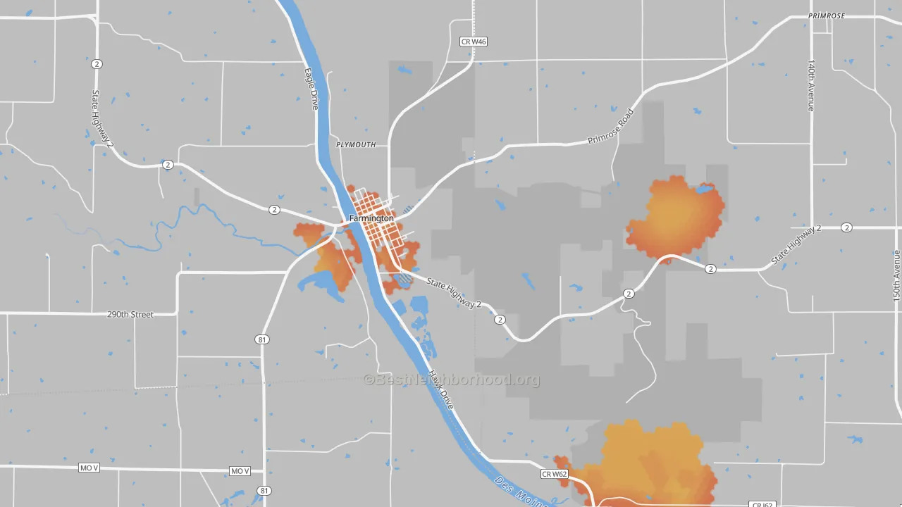 Bike Grade map of Farmington, IA