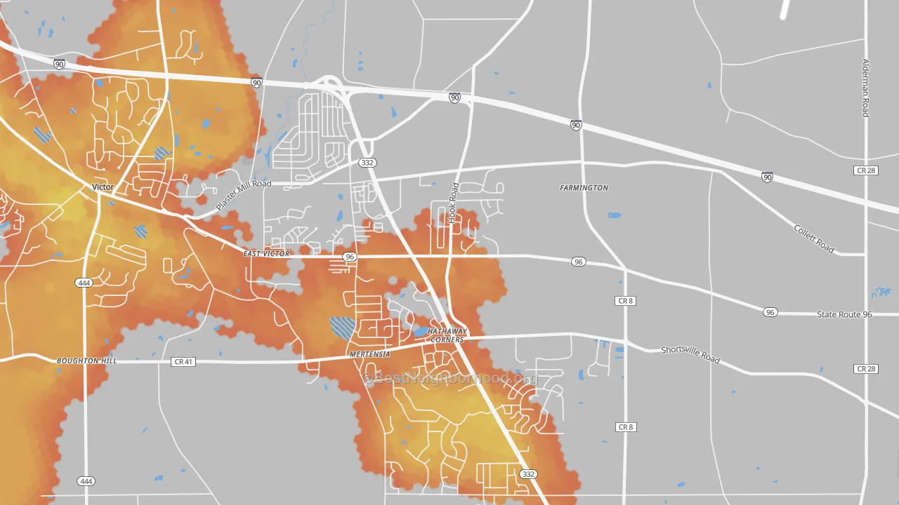 Bike Grade map of Farmington, NY