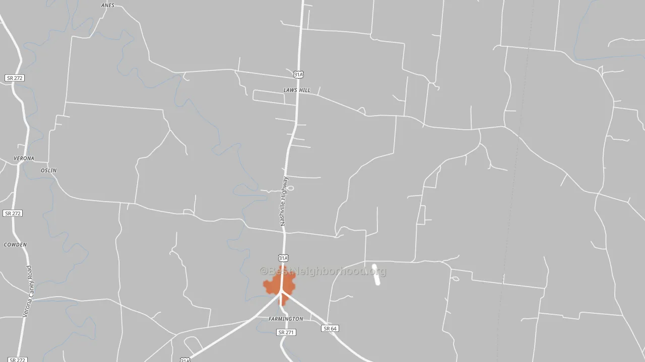 Bike Grade map of Farmington, TN