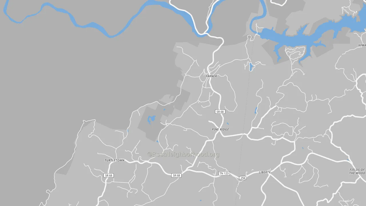 Bike Grade map of Farner, TN