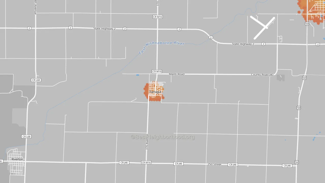Bike Grade map of Farragut, IA