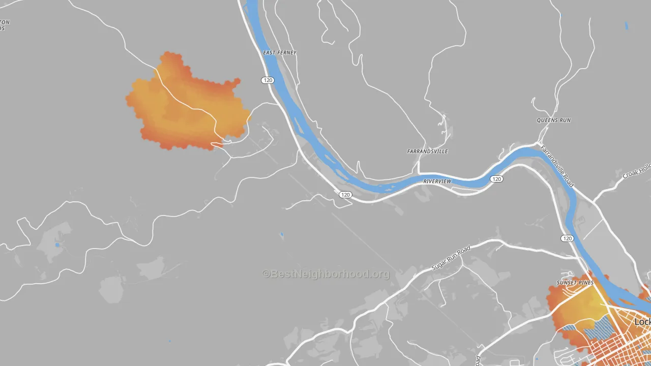 Bike Grade map of Farrandsville, PA