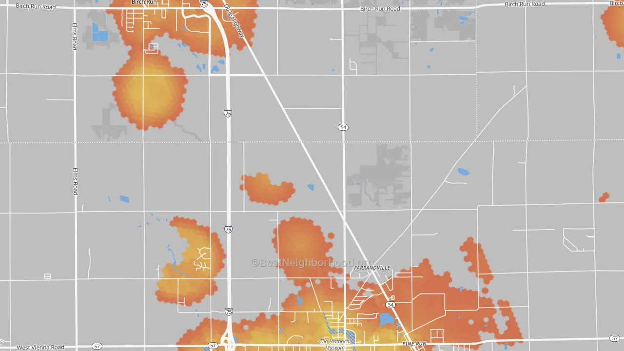 Bike Grade map of Farrandville, MI