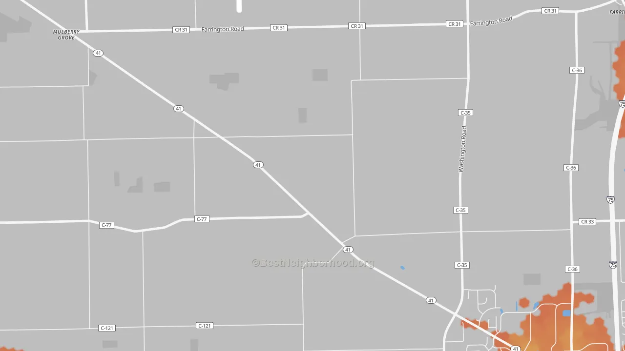 Bike Grade map of Farrington, OH