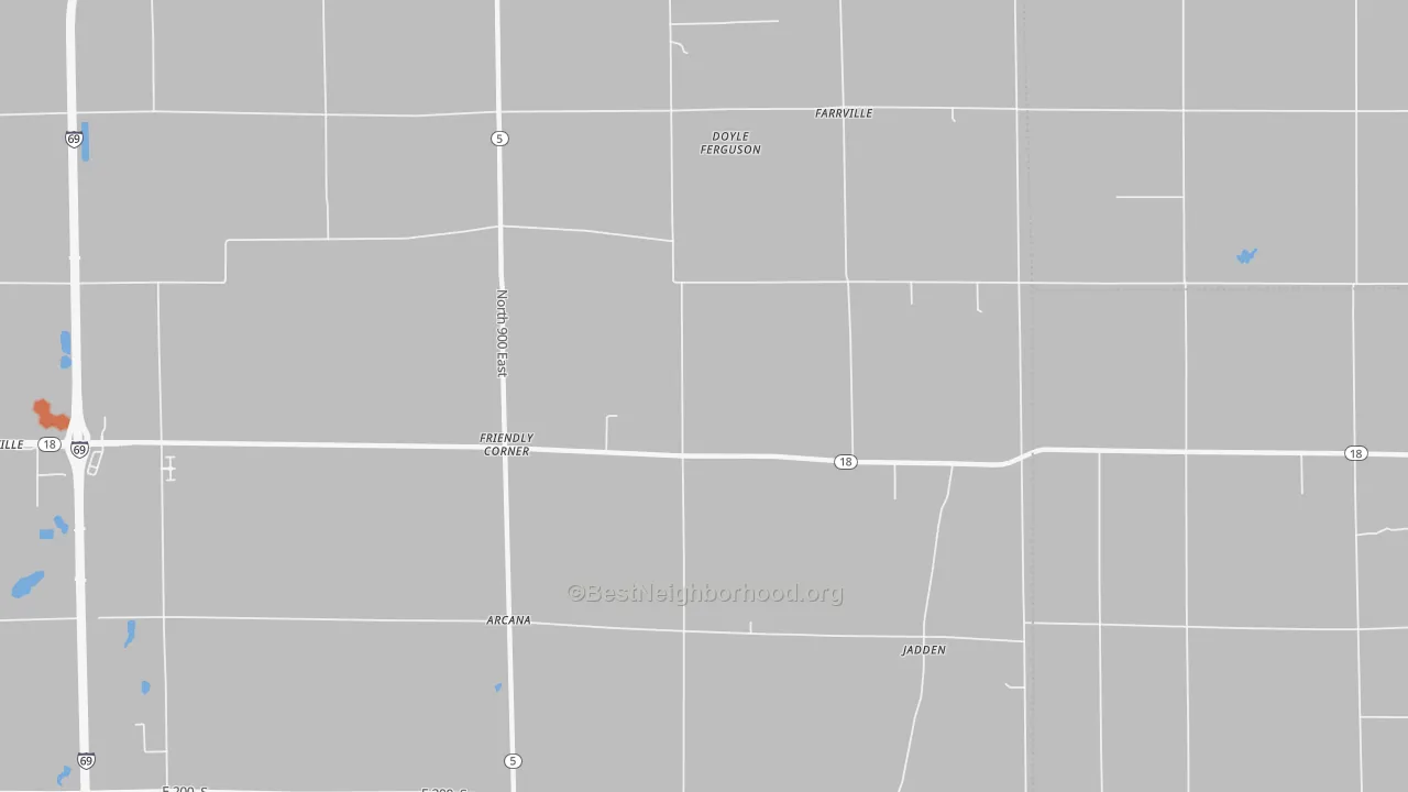 Bike Grade map of Farrville, IN