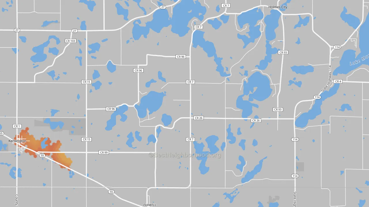 Bike Grade map of Farwell, MN