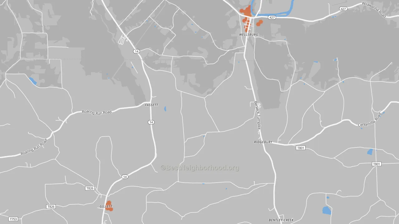 Bike Grade map of Fassett, PA