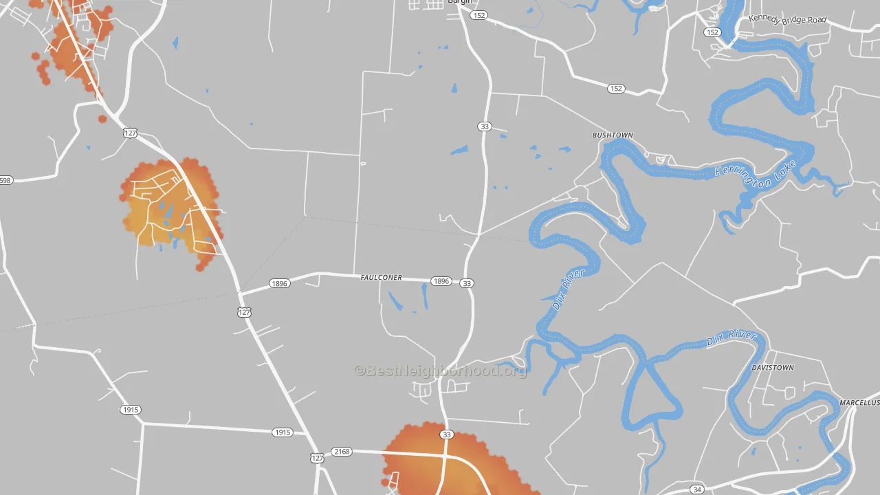 Bike Grade map of Faulconer, KY