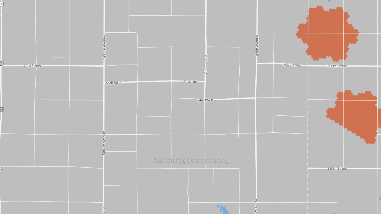 Bike Grade map of Faulkner, IA