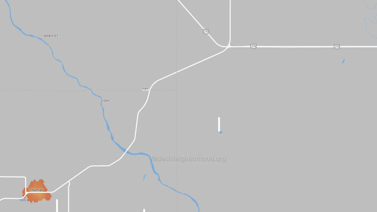 Bike Grade map of Fay, OK