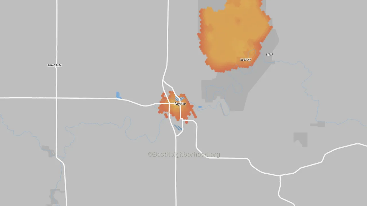 Bike Grade map of Fayette, IA