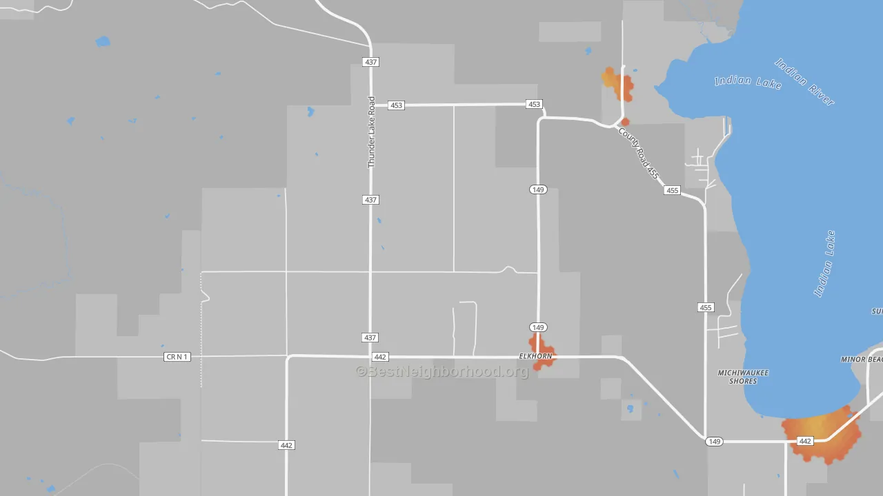 Bike Grade map of Fayette, MI