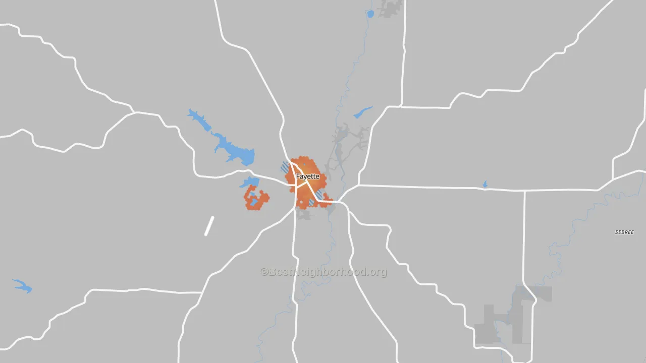 Bike Grade map of Fayette, MO