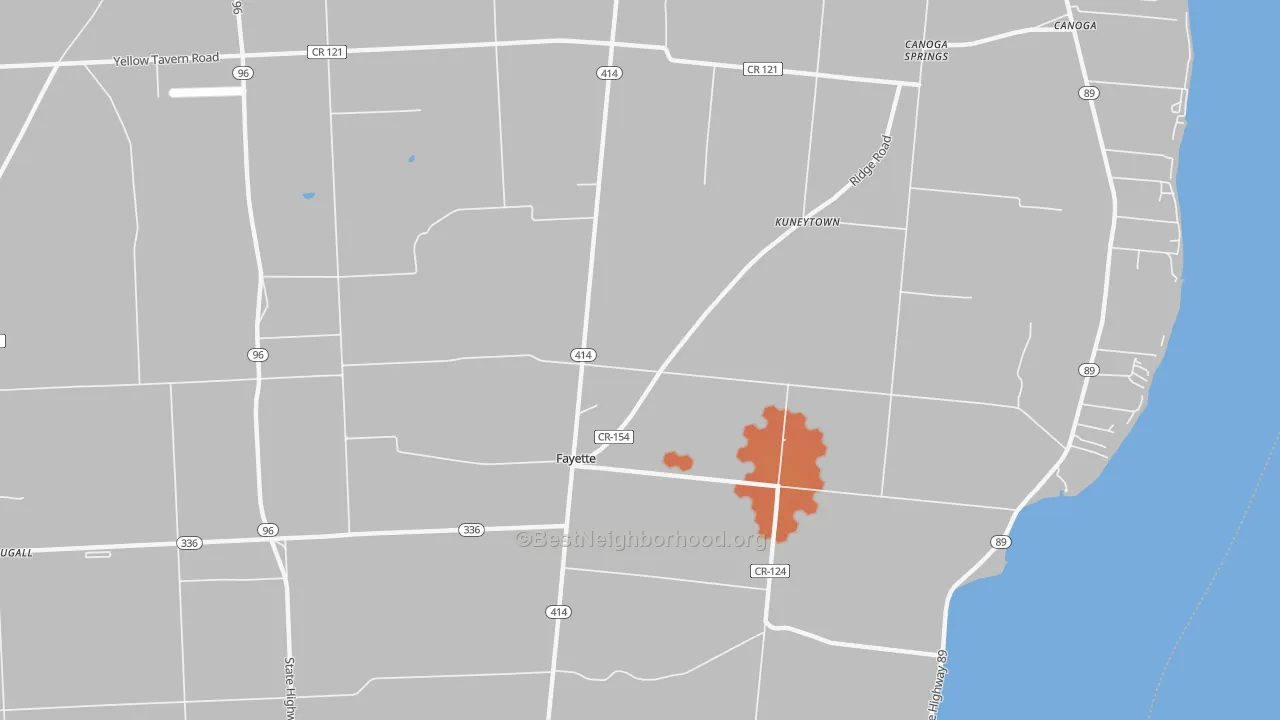 Bike Grade map of Fayette, NY