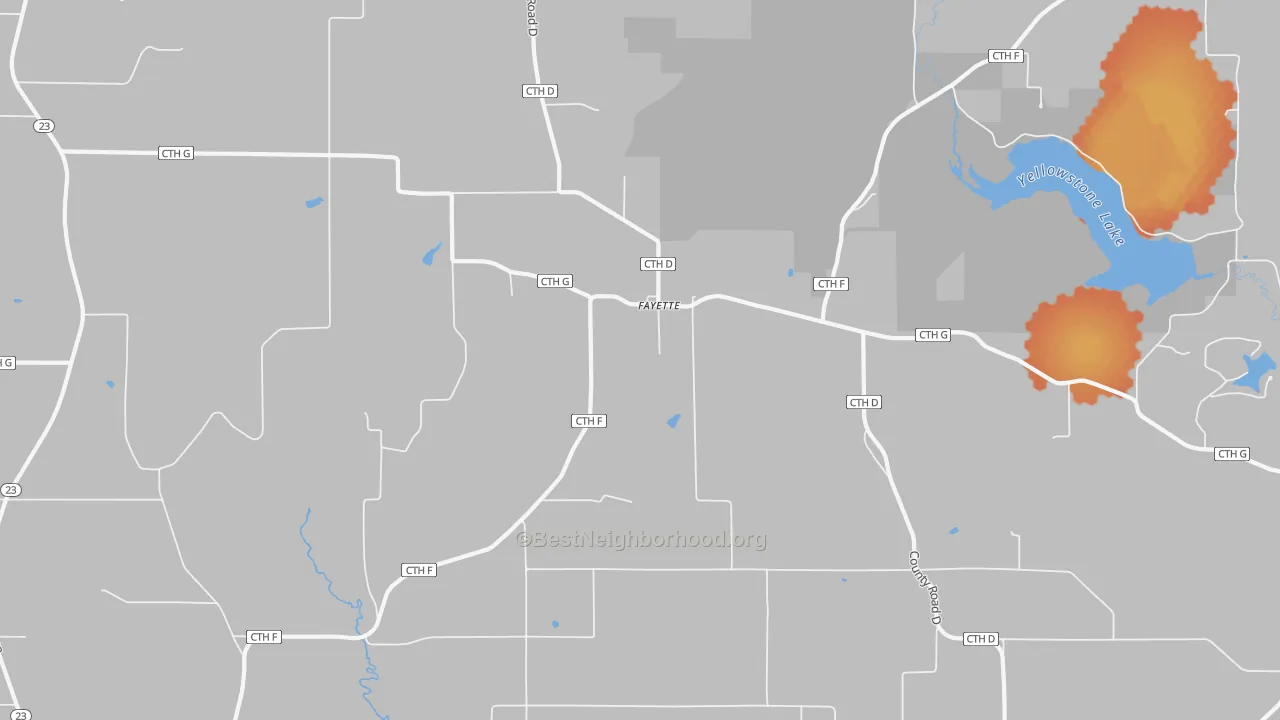 Bike Grade map of Fayette, WI