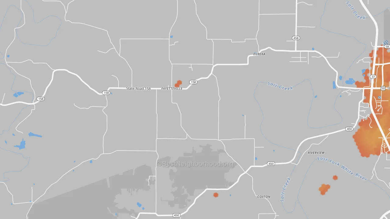 Bike Grade map of Fayetteville, IN