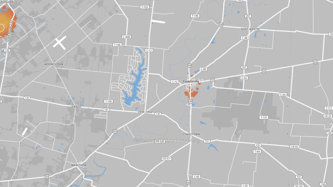 Bike Grade map of Fayetteville, OH