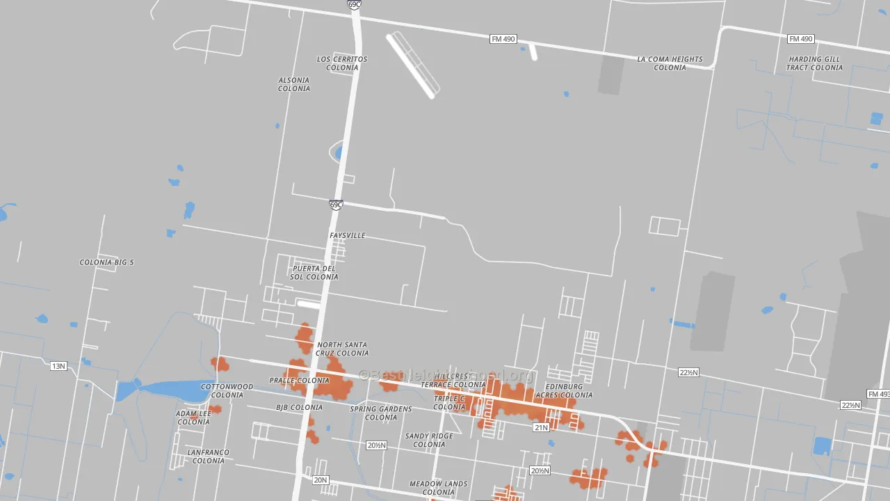 Bike Grade map of Faysville, TX