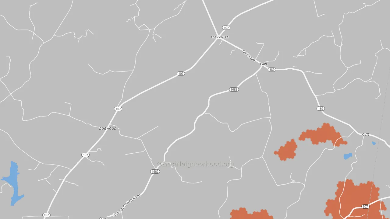 Bike Grade map of Fearsville, KY