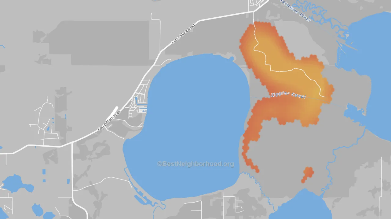 Bike Grade map of Fedhaven, FL