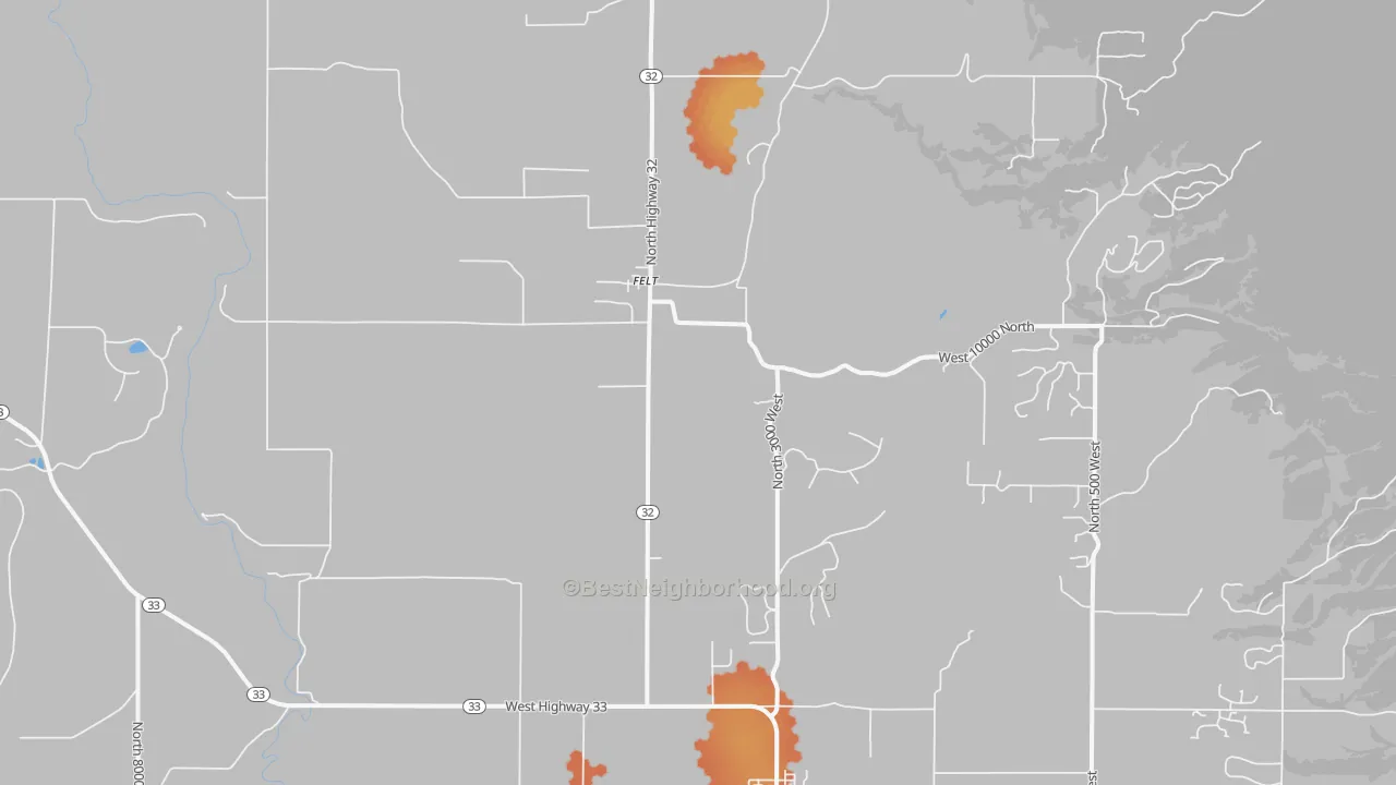 Bike Grade map of Felt, ID