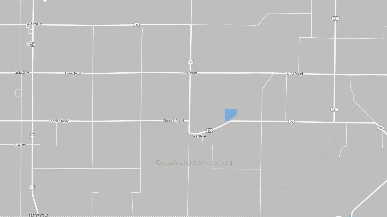 Bike Grade map of Fender, AR