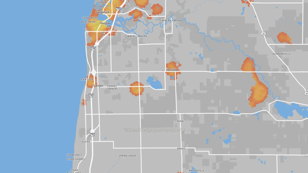Bike Grade map of Fennville, MI