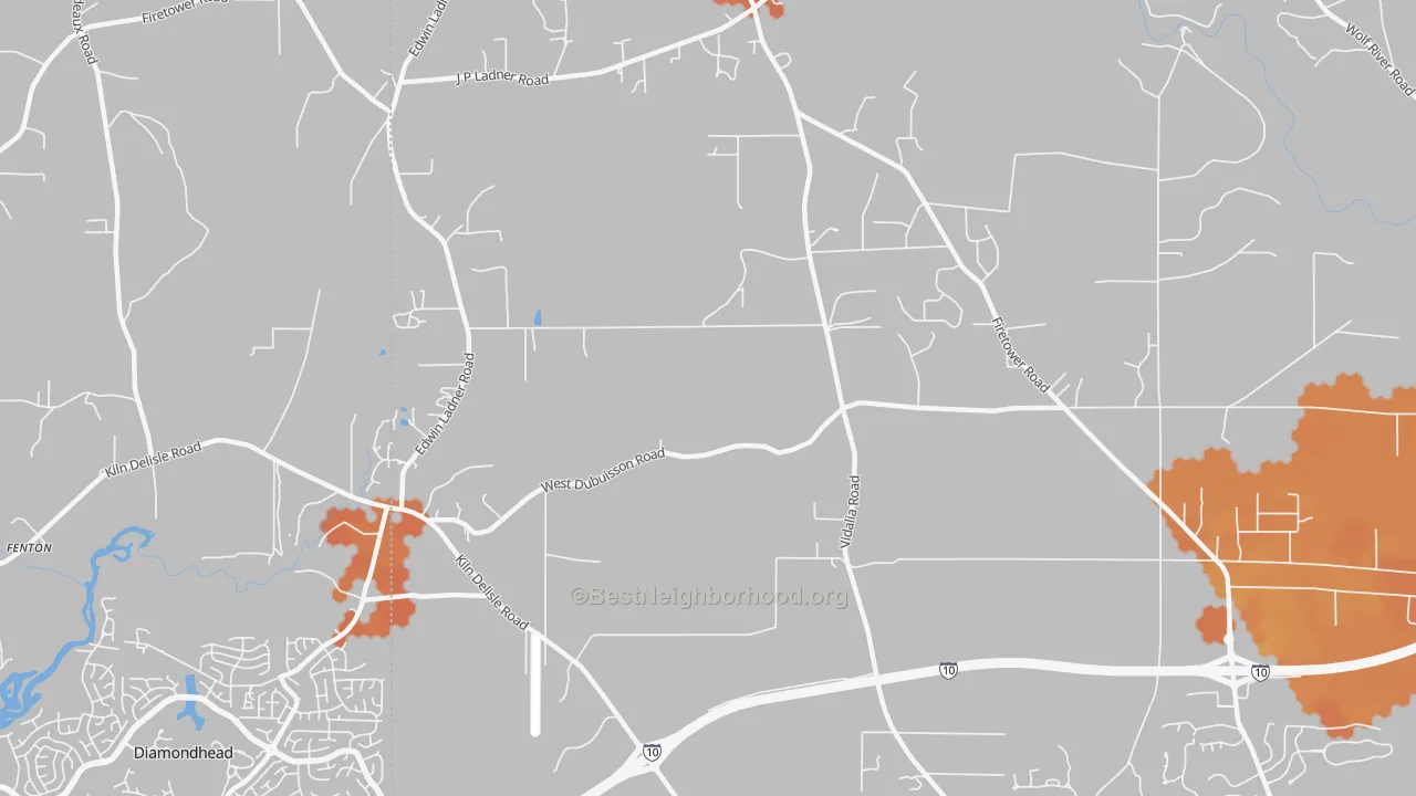 Bike Grade map of Fenton, MS