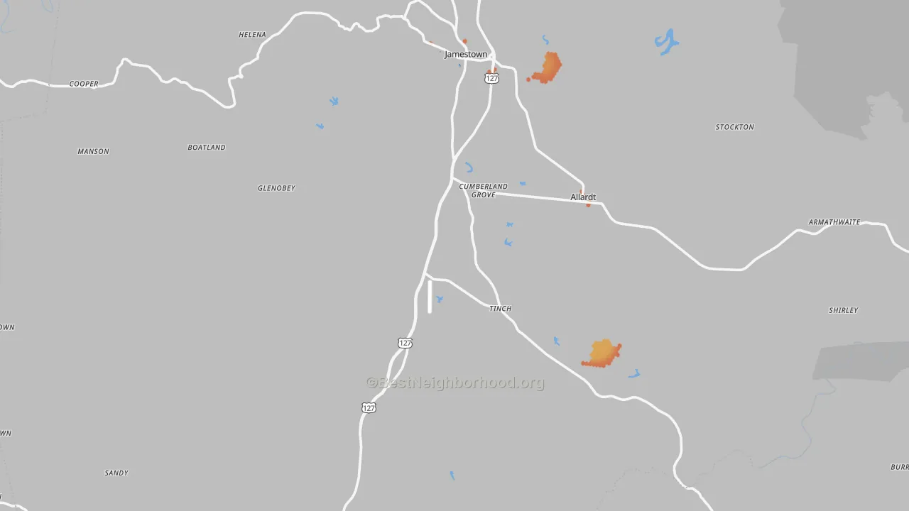Bike Grade map of Fentress County, TN