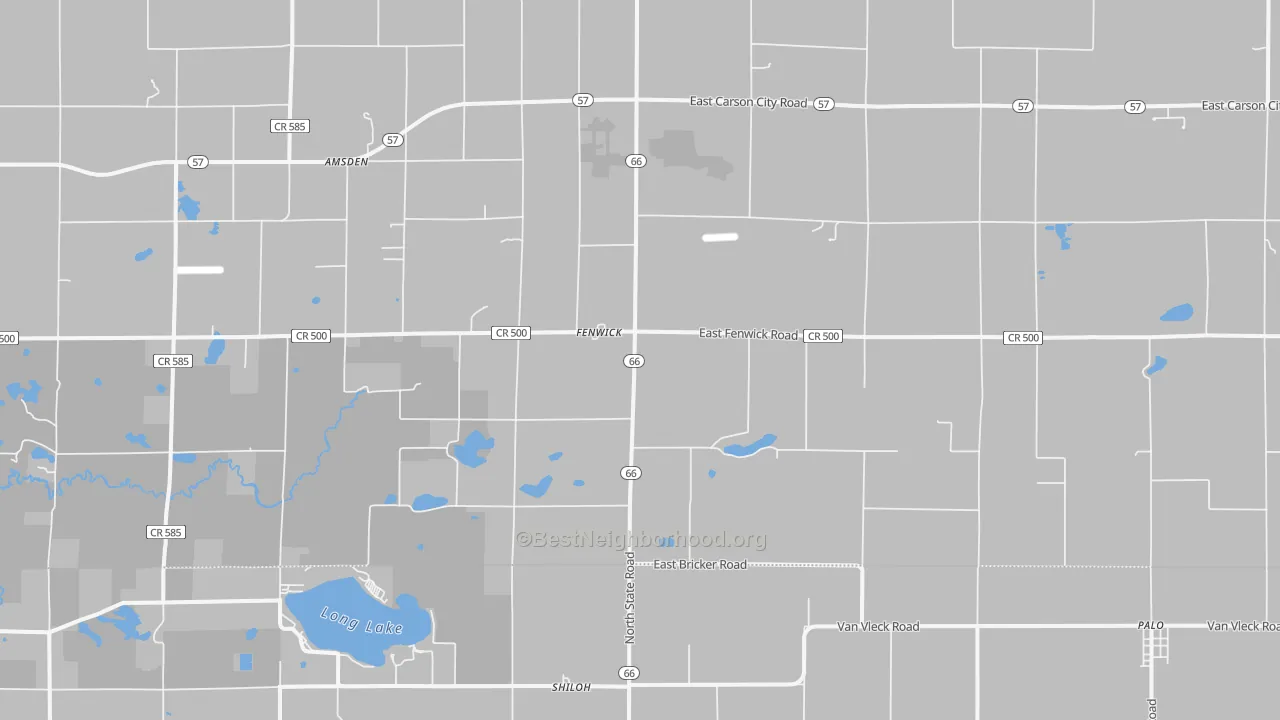 Bike Grade map of Fenwick, MI